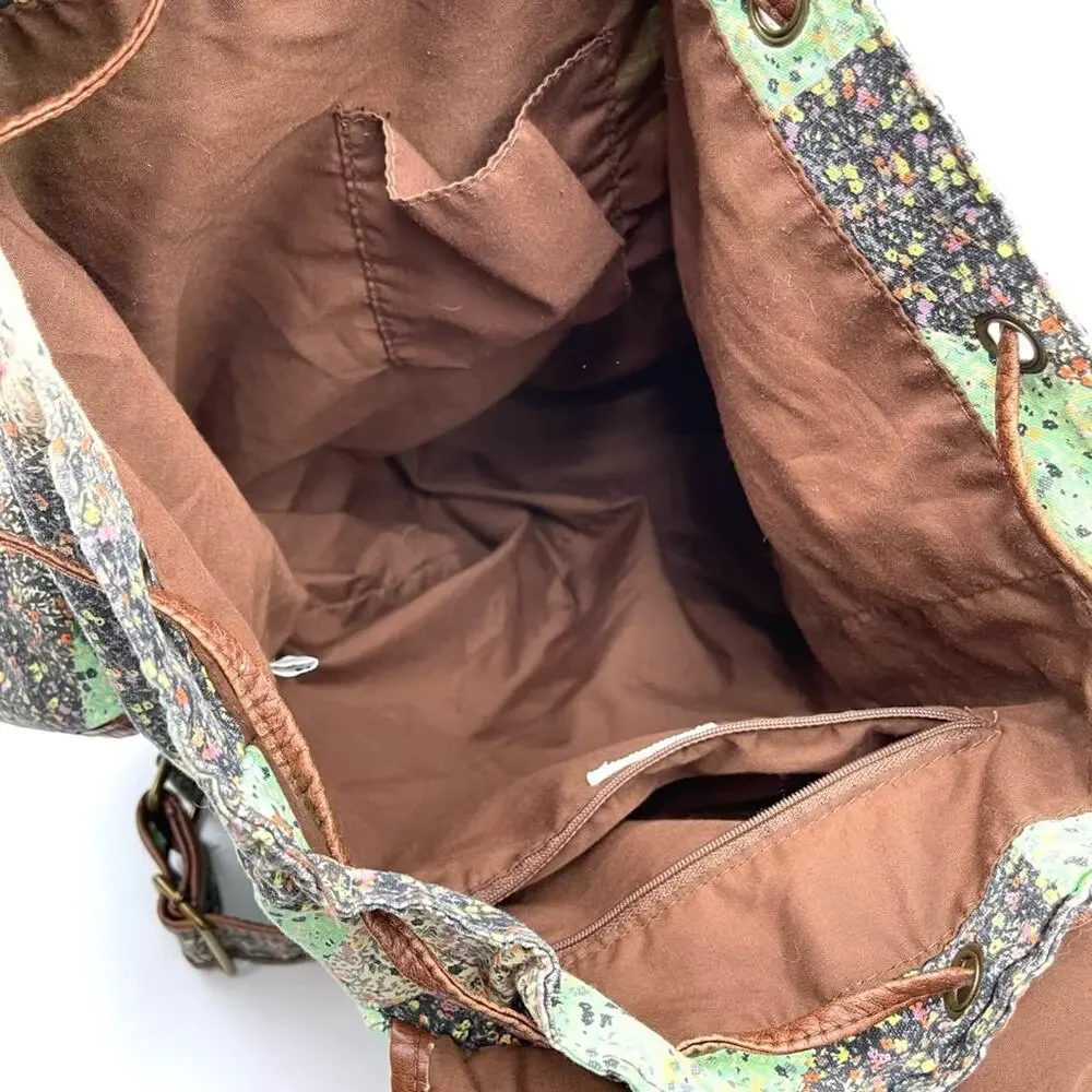 URBAN OUTFITTERS - Kimchi Blue backpack green patchwork & faux leather trimming